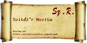 Szitár Rozita névjegykártya
